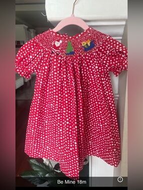 Be Mine Red Polka Dot Smocked Girls' Dress